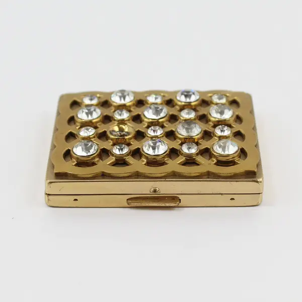 Vintage GOURIELLI Switzerland Face Powder Vanity Compact, 2.2"x2.8" 