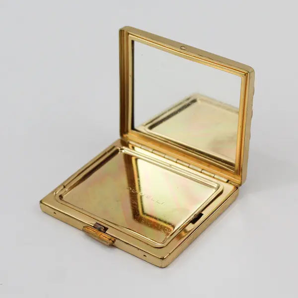 Vintage GOURIELLI Switzerland Face Powder Vanity Compact, 2.2"x2.8" 