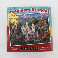 Imaginary Dragons 100-Pc. Jigsaw Puzzle 16"x20" Dowdle Folk Art Complete 2013