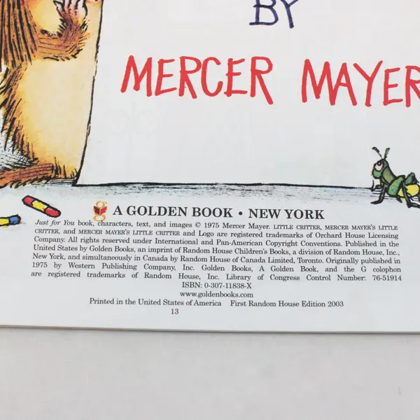 Just for You (Little Critter) By Mercer Mayer - Paperback