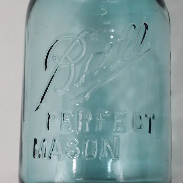 Lot of 3 Aqua Ball Perfect Mason Quart Jars With Zinc Screw On Lids
