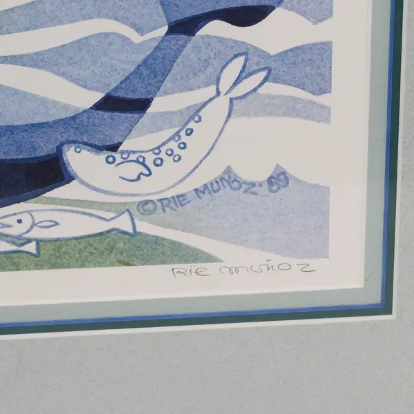Rie Munoz The Ark in Alaska Signed 663/750 Framed Matted Print 21x24.5