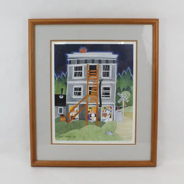 Rie Munoz Dinner At The Caribou Hotel Signed Ltd Ed Framed Matted Print