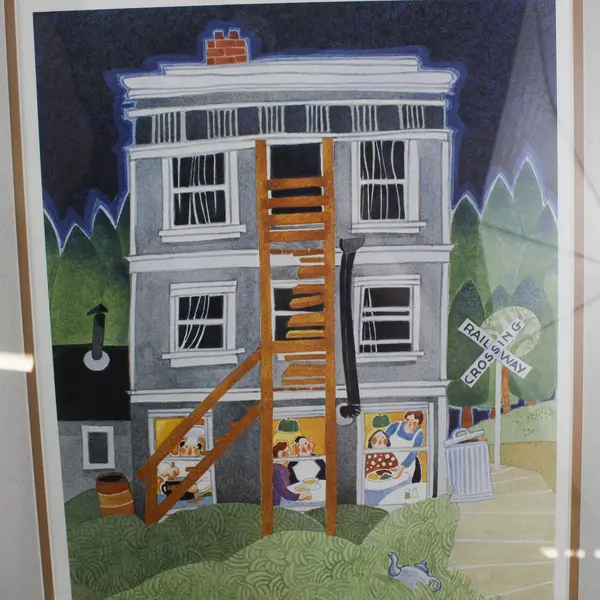 Rie Munoz Dinner At The Caribou Hotel Signed Ltd Ed Framed Matted Print