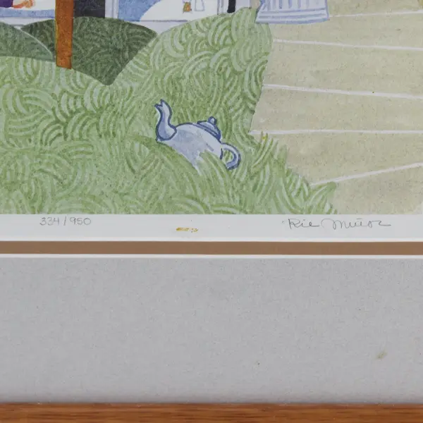 Rie Munoz Dinner At The Caribou Hotel Signed Ltd Ed Framed Matted Print
