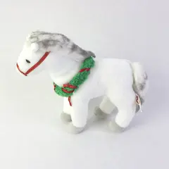 2007 Ty Beanie Babies Sleighride White Horse Stuffed Animal 6.5"