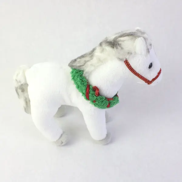 2007 Ty Beanie Babies Sleighride White Horse Stuffed Animal 6.5"