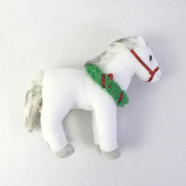 2007 Ty Beanie Babies Sleighride White Horse Stuffed Animal 6.5"