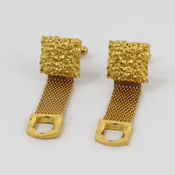 Vintage Swank Gold-Tone Wrap-Around Cufflinks