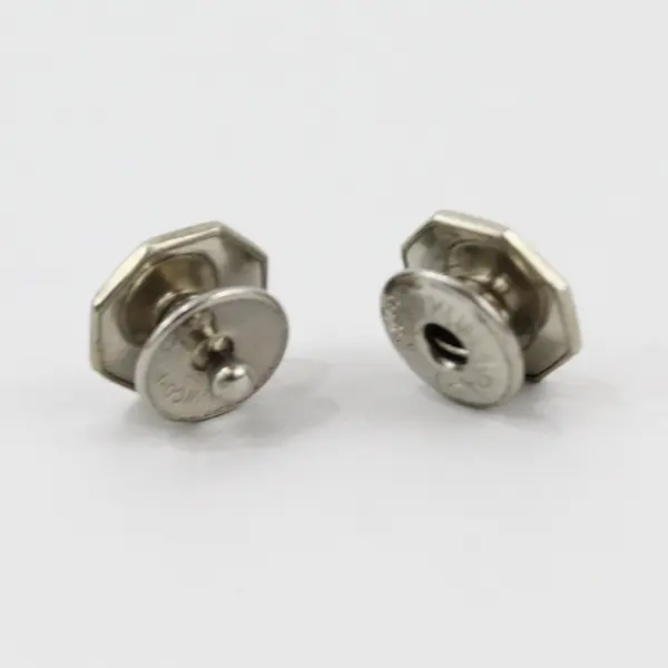 VTG Baer & Wilde Kum-A-Part Mother of Pearl Green Enamel Silver-Tone Cufflinks