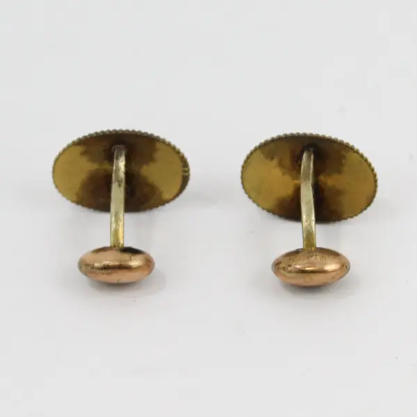 Vintage Engraved P Initial Monogram Gold-Tone Cufflinks