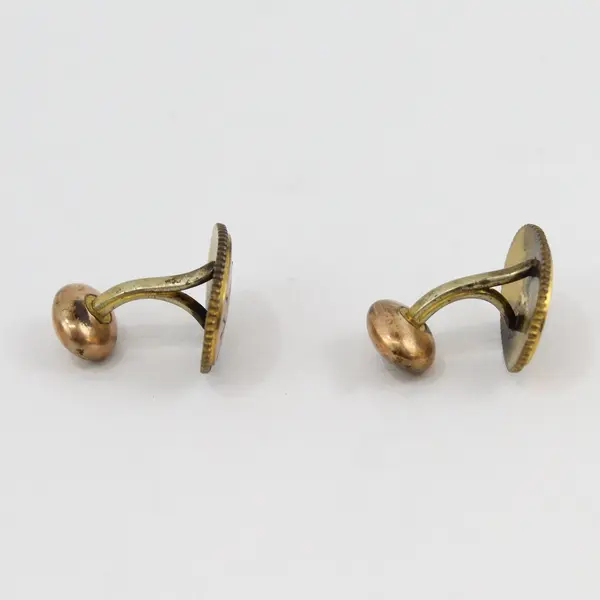 Vintage Engraved P Initial Monogram Gold-Tone Cufflinks