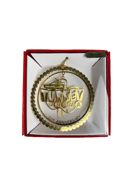 Turkey Rama McMinnville OR 50th Anniversary Brass Ornament Nation's Treasures