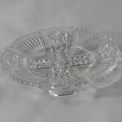 Vintage Indiana Glass Killarney Clear Floral Ribbed Bread & Butter Plate 6.5"
