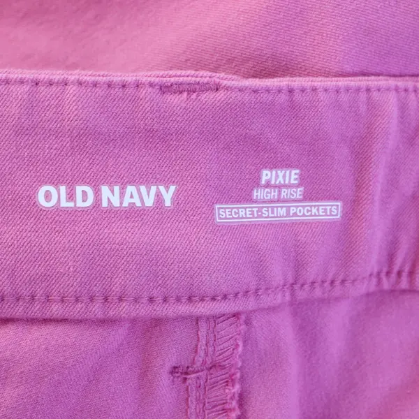 Old Navy Pixie High Rise Secret-Slim Pockets Pink Pants Sz 24 Plus Long 