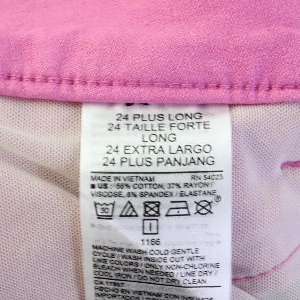 Old Navy Pixie High Rise Secret-Slim Pockets Pink Pants Sz 24 Plus Long 