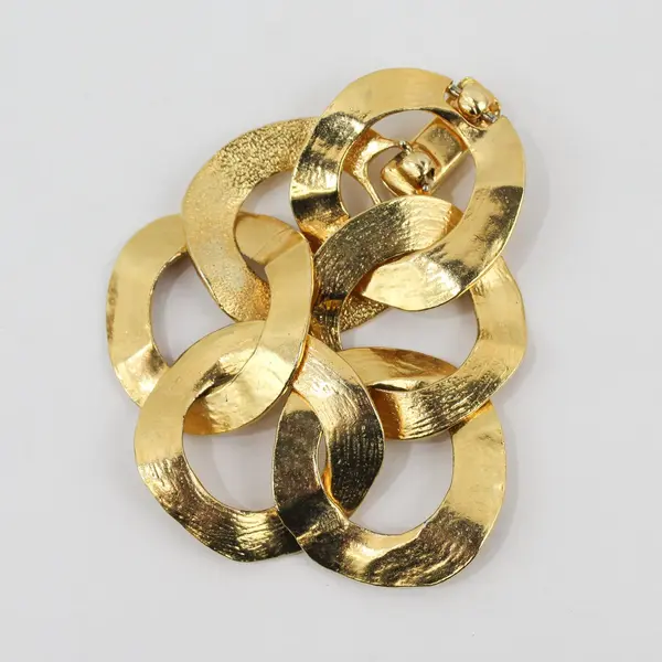 Chico's Chunky Gold-Tone Hammered Link Bracelet 7.25"