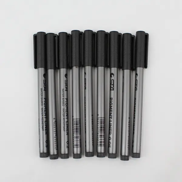 Dyvicl Fineliner Pens STA, Black Pigment 9 Pieces in Box 