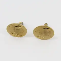 Vintage Etched Gold-Tone Oval Cufflinks