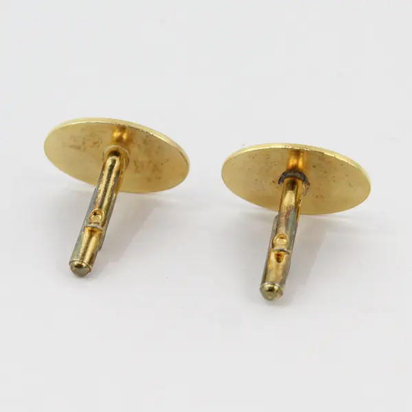 Vintage Etched Gold-Tone Oval Cufflinks