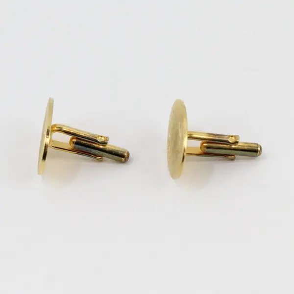 Vintage Etched Gold-Tone Oval Cufflinks