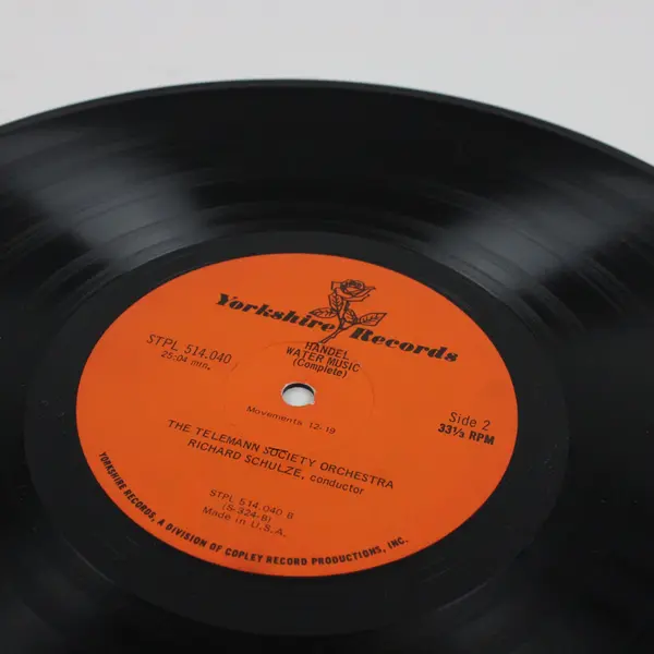 Handel Water Music 12" LP Vinyl Yorkshire Records Classical
