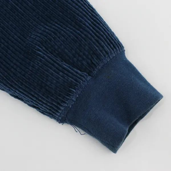 Dressbarn Blue Cotton Corduroy Full Zip Hoodie Jacket Size M