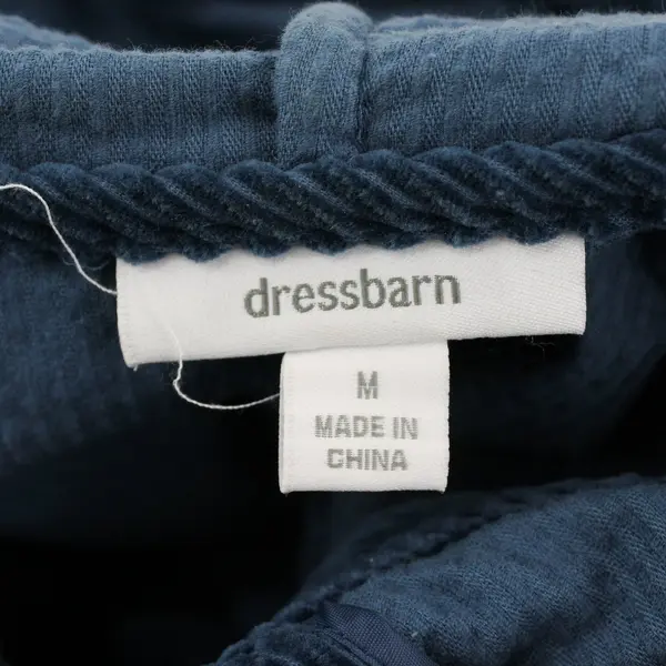 Dressbarn Blue Cotton Corduroy Full Zip Hoodie Jacket Size M