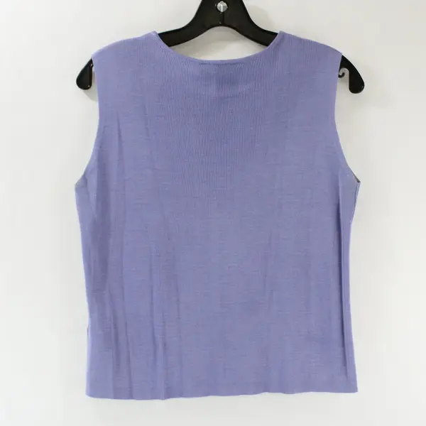 Robert Scott Silk Lavender Ribbed Sleeveless Crew Neck Sweater Tank Top Size PM