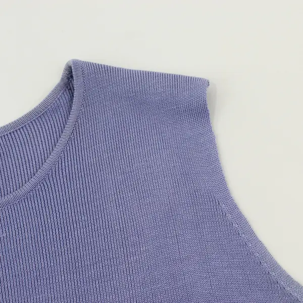 Robert Scott Silk Lavender Ribbed Sleeveless Crew Neck Sweater Tank Top Size PM