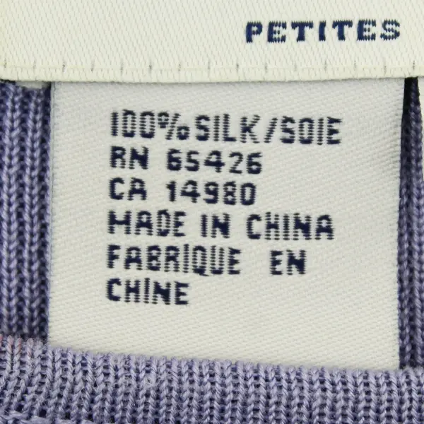 Robert Scott Silk Lavender Ribbed Sleeveless Crew Neck Sweater Tank Top Size PM