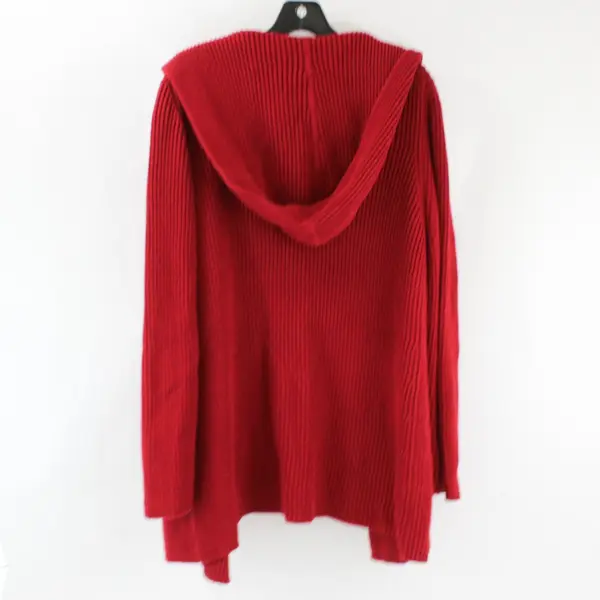 Eddie Bauer Red Knitted Hooded Cotton Cardigan Women's L