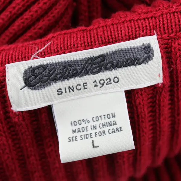 Eddie Bauer Red Knitted Hooded Cotton Cardigan Women's L