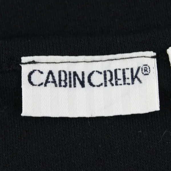 Cabin Creek Women's Petite M Black Tank Top Lace Applique Neckline