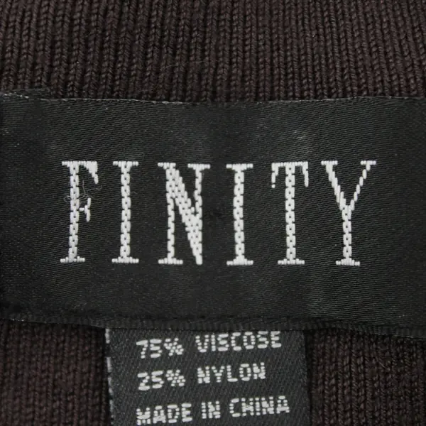 Finity Brown Sleeveless Sweater Vest Sequin Trim Crew Neck Size M