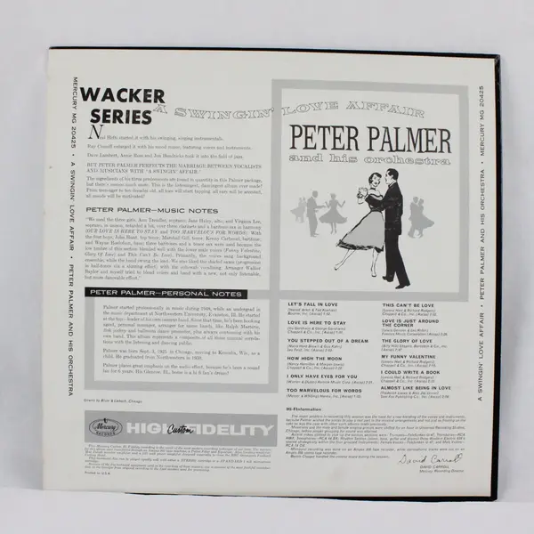 Peter Palmer A Swingin' Love Affair 12" Vinyl Record