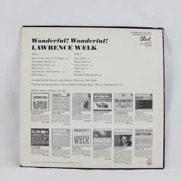 Lawrence Welk Wonderful Wonderful 12" Vinyl LP Record