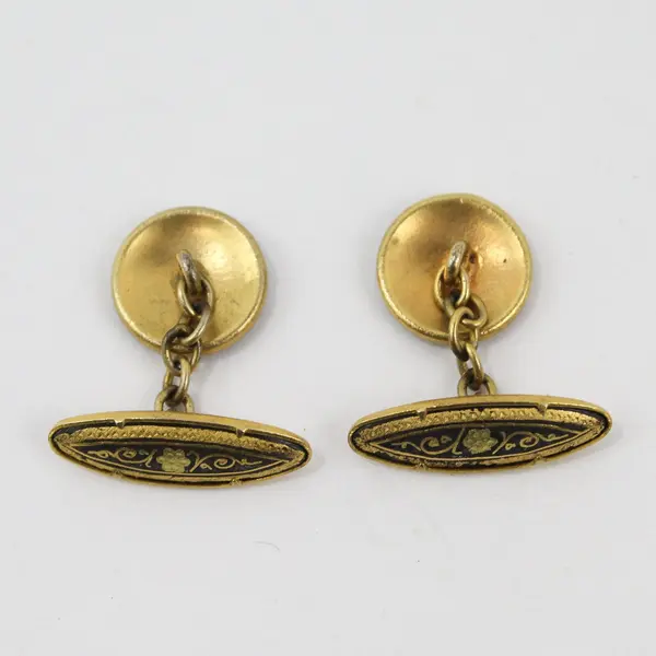 Vintage Gold-Painted Dragon Design Cufflinks
