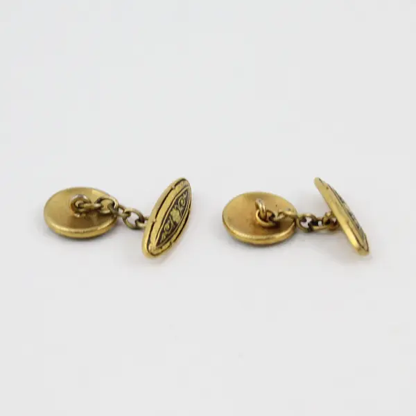 Vintage Gold-Painted Dragon Design Cufflinks