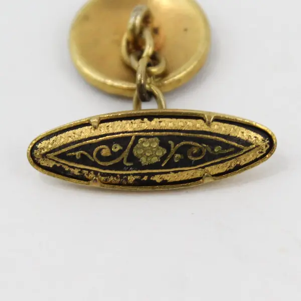 Vintage Gold-Painted Dragon Design Cufflinks