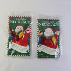 Lot of 2 Midwest Importers Holiday Lights Necklaces #3041-1