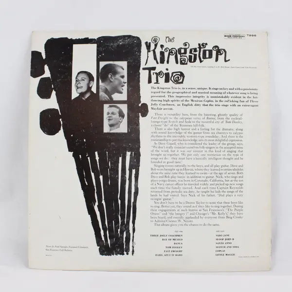 The Kingston Trio 12" Vinyl LP Capitol Records 1962