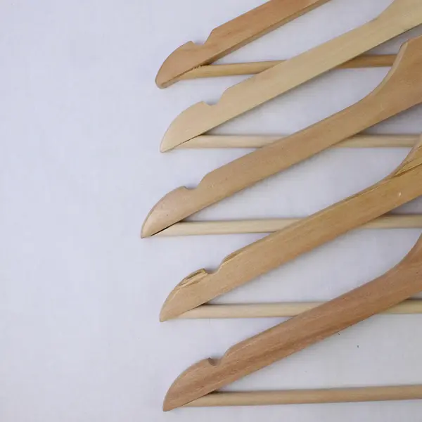 Lot of 5 Wooden Clothes Hangers with Pants Bars