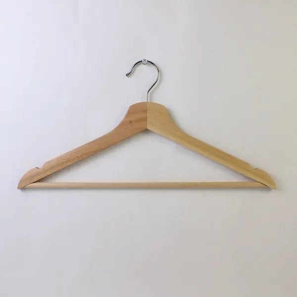 Lot of 5 Wooden Clothes Hangers with Pants Bars