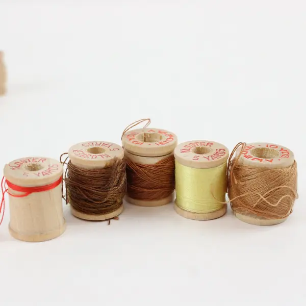 Lot of 14 Vintage Kloster 5 Yd Wooden Thread Spools, 9 Empty