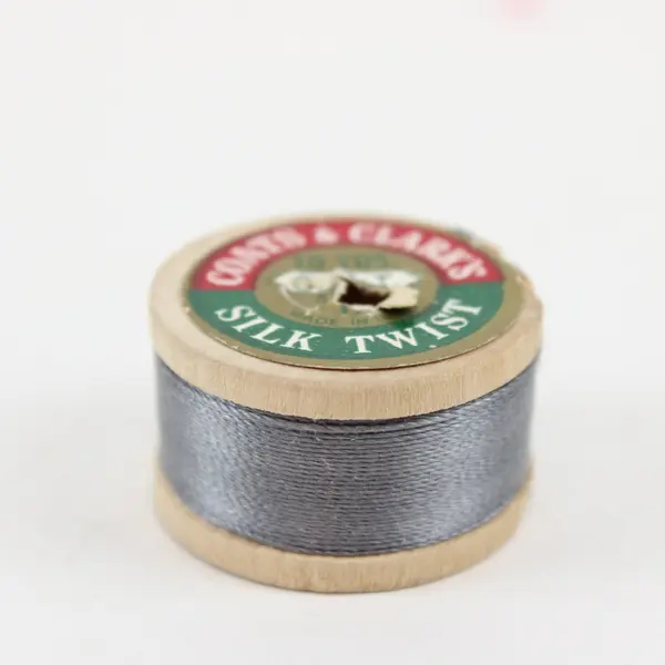 Lot of 4 Wooden Spools of Vintage Coats & Clark's Silk Twists (2 empty) 