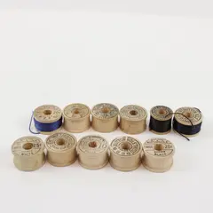 Lot of 10 Vintage Belding Sewing Thread Spools 3 w/Thread 7 Empty