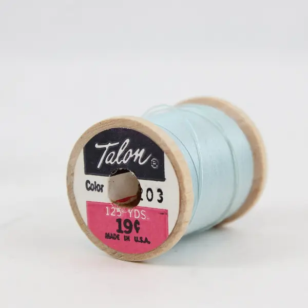 Lot of 5 Vintage Talon Sewing Thread Spools 1 Empty 4 Partial Thread Left