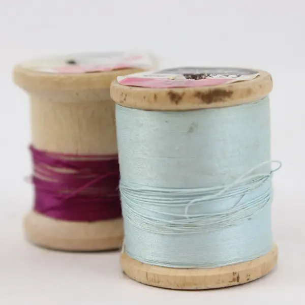 Lot of 5 Vintage Talon Sewing Thread Spools 1 Empty 4 Partial Thread Left