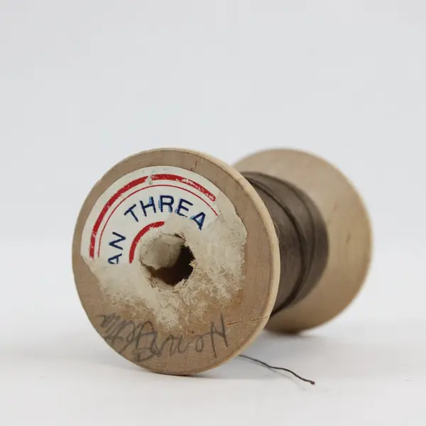 Lot of 3 Wooden Spools of Vintage American Thread Co. - Green, Yellow & Brown  